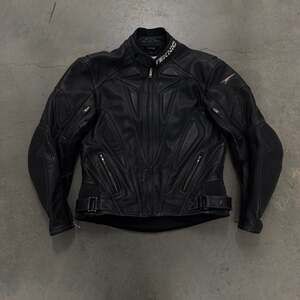 Teknic Motorcycle Racing Leather Jacket, Black, Men's